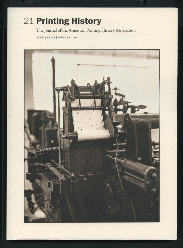 Printing History Back Issues Archives American Printing History